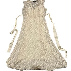 Nanette‎ Lepore Dress 8 Slip Lining w/Lace Ivory Sleeveless USA Bridal Cocktail